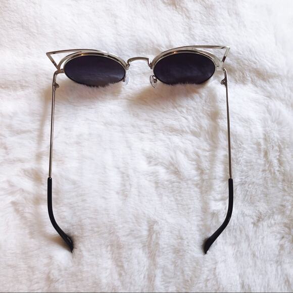 Mia Silver Cat Eye Retro Round Tinted Sunglasses - Picture 6 of 12